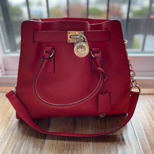 Michael Kors Hamilton Saffiano Satchel, Orange, used